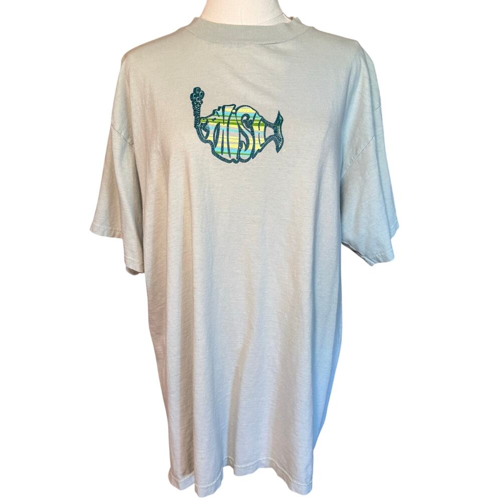 Vintage 1998 Phish Summer Tour T Shirt Tultex Pastel Green Lemonwheel Tour Dates